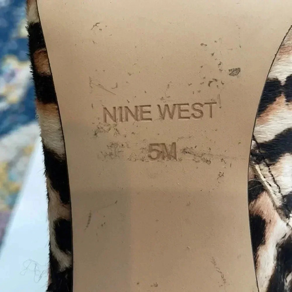 Nine West animal print heeled booties Faux fur Women’s size 5 Pointed toe - Picture 8 of 14